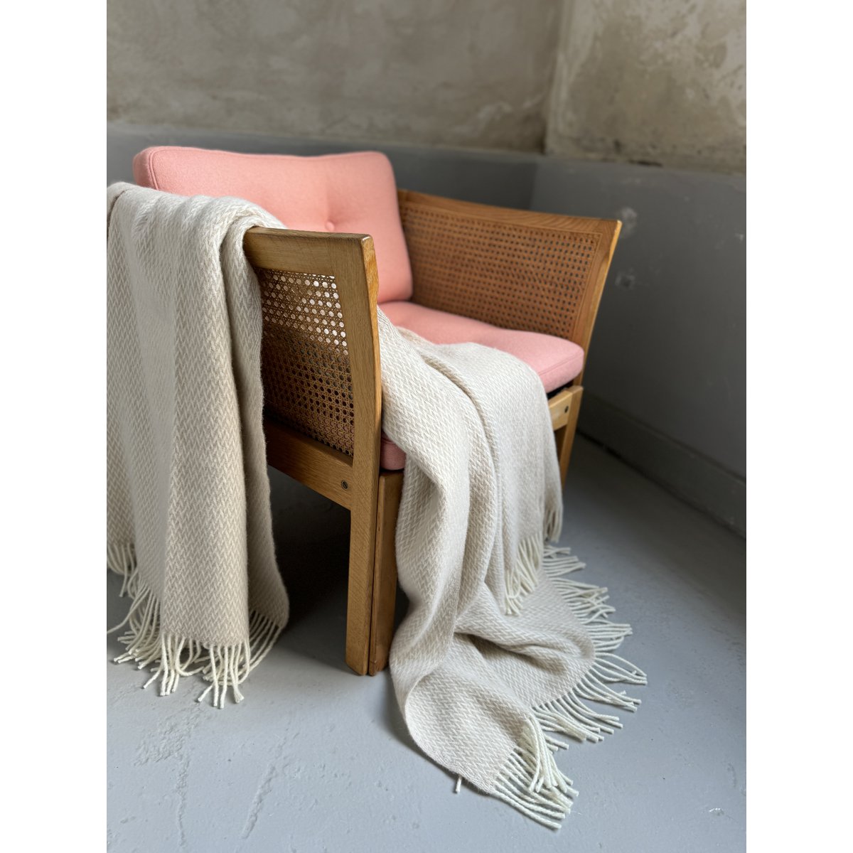 Fanny – Exklusive Wolldecke aus 100 % norwegischer Wolle in Creme
