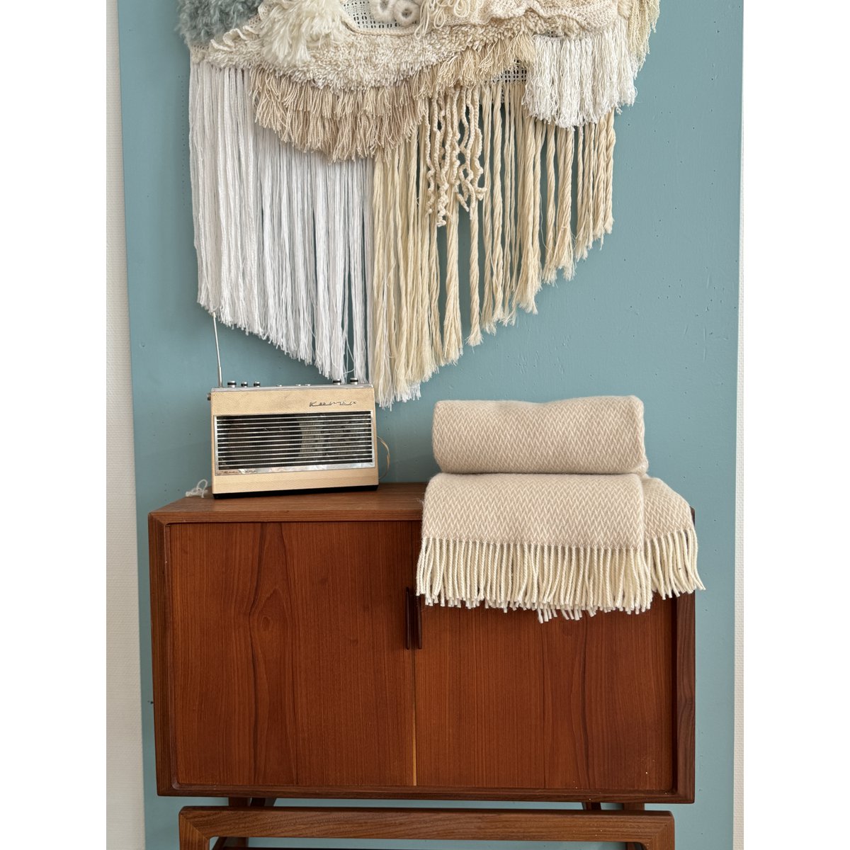 Fanny – Exklusive Wolldecke aus 100 % norwegischer Wolle in Creme