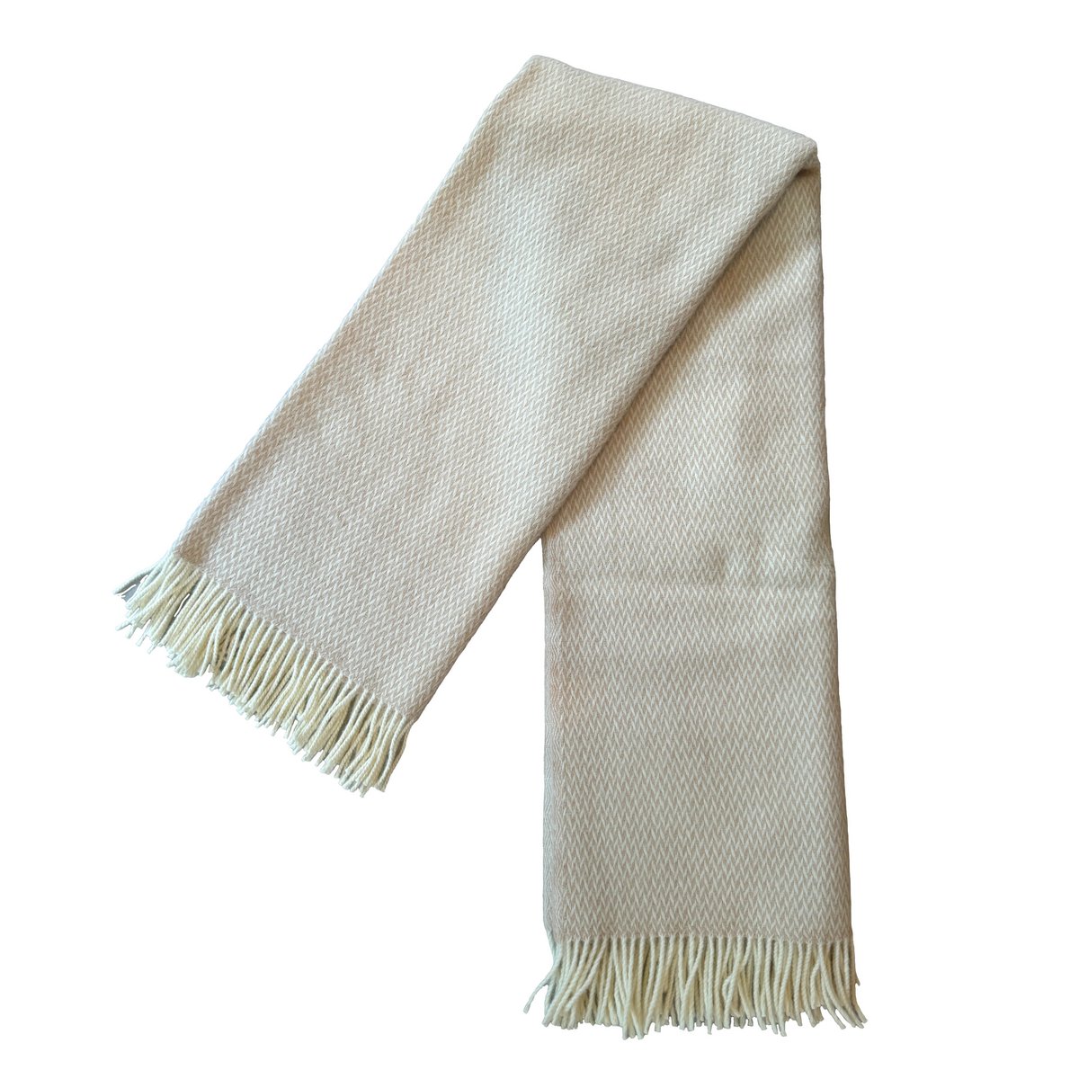 Fanny – Exklusive Wolldecke aus 100 % norwegischer Wolle in Creme