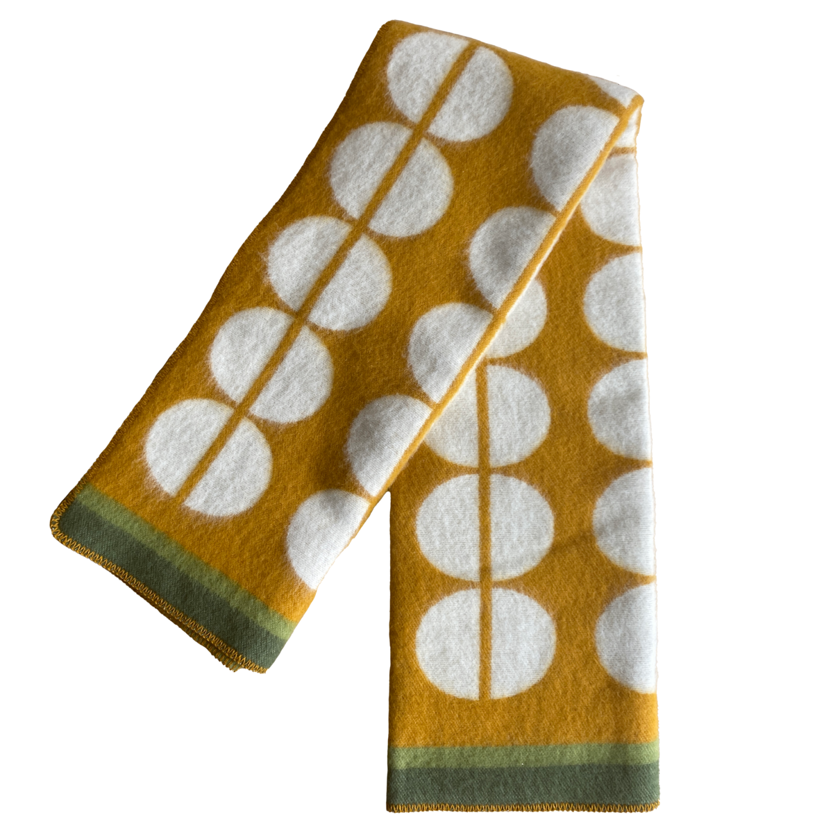 Felix – Warme Designdecke aus norwegischer Jacquardwolle in Gelb