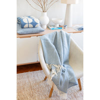 Fanny – Exklusive Wolldecke aus 100 % norwegischer Wolle in Blau